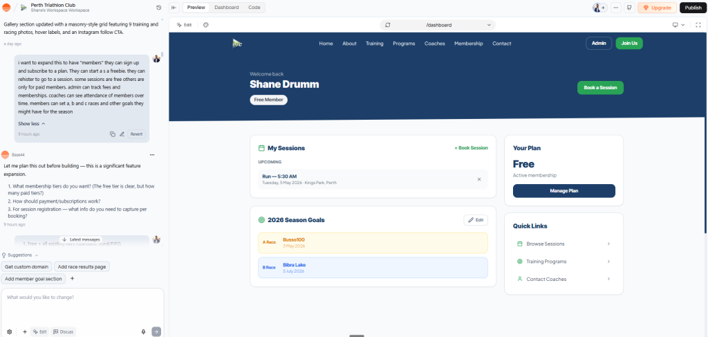 vibe coding membership website